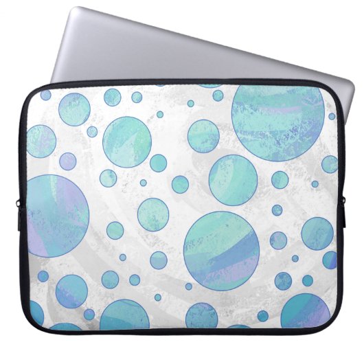 Glacier Blue Polka Dot Pattern Laptopschutzhülle (Vorderseite)