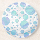 Glacier Blue Polka Dot Pattern Sandstein Untersetzer (Vorne)