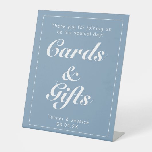 Glacier Blue & White Modern Minimalistische Gesche Sockelschild (Vorderseite)