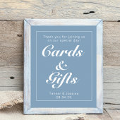 Glacier Blue & White Modern Wedding Sign Poster