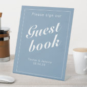 Glacier Blue & White Modernes Minimalistisches Gäs Sockelschild (In Situ)