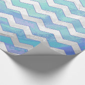 Glacier Blue Zickzack Pattern Geschenkpapier (Ecke)