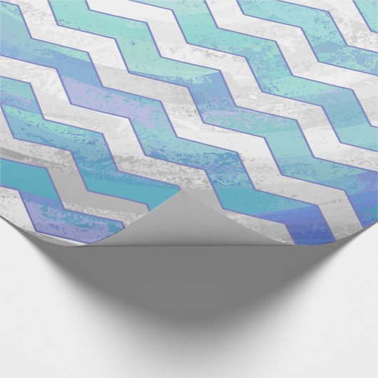 Glacier Blue Zickzack Pattern Geschenkpapier (Ecke)