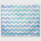 Glacier Blue Zickzack Pattern Geschenkpapier (Flach)