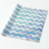 Glacier Blue Zickzack Pattern Geschenkpapier (Ungerollt)