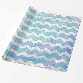 Glacier Blue Zickzack Pattern Geschenkpapier