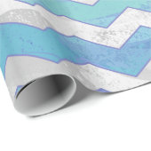 Glacier Blue Zickzack Pattern Geschenkpapier (Rolleneckpunkt)