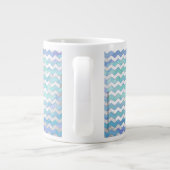 Glacier Blue Zickzack Pattern Jumbo-Tasse (Rückseite)