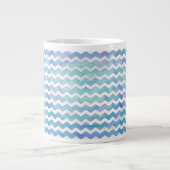 Glacier Blue Zickzack Pattern Jumbo-Tasse (Vorderseite)
