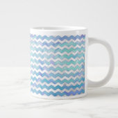 Glacier Blue Zickzack Pattern Jumbo-Tasse (Rechts)