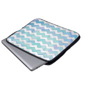 Glacier Blue Zickzack Pattern Laptopschutzhülle (Vorne Knopf)