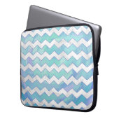 Glacier Blue Zickzack Pattern Laptopschutzhülle (Vorderseite Links)