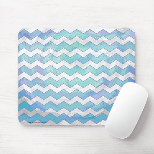 Glacier Blue Zickzack Pattern Mousepad (Mit Mouse)