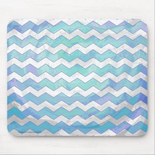 Glacier Blue Zickzack Pattern Mousepad