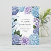 Glacier Bluebell/Soft Periwinkle & Winter Wisteria Einladung (Stehend Vorderseite)