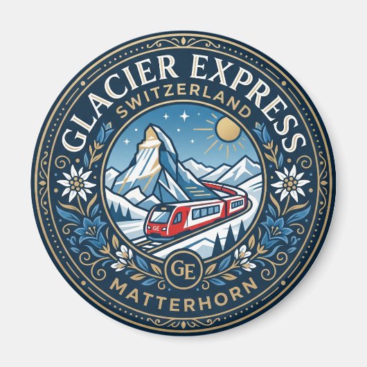 Glacier Express & Matterhorn, Schweiz Magnet (Vorne)
