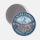 Glacier Express Route Schweiz Magnet (Vorderseite/Rückseite)