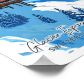 Glacier Express Schweiz Reiseillustrierung Poster (Ecke)