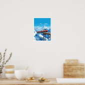 Glacier Express Schweiz Reiseillustrierung Poster (Küche)