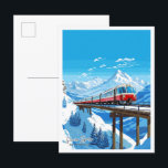 Glacier Express Schweiz Reiseillustrierung Postkarte<br><div class="desc">Glacier Express Schweiz Vintage-Reise-Illustration</div>