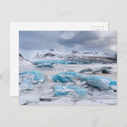 Glacier Ice landschaft, Island Postkarte (Vorne/Hinten)