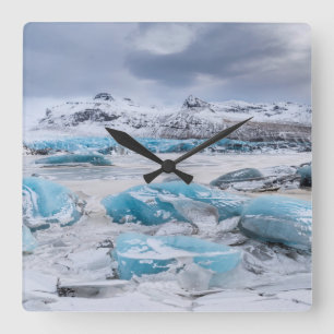 Glacier Ice landschaft, Island Quadratische Wanduhr