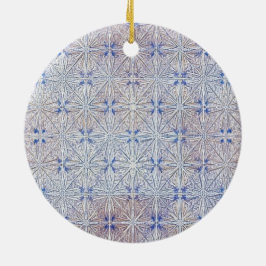 Glacier Lace — Delicate Snowflake Pattern Keramik Ornament (Hinten)
