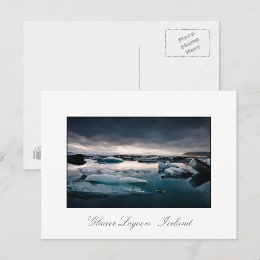 Glacier Lagoon August 2009 #2c Sunset Postkarte (Vorne/Hinten)