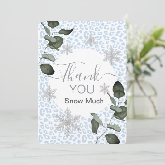 Glacier Leopard Winter Dankeskarte (Stehend Vorderseite)