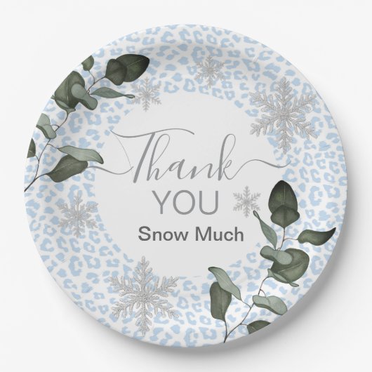 Glacier Leopard Winter Pappteller (Vorderseite)