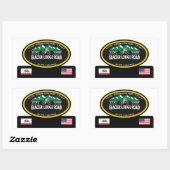 GLACIER LODGE ROAD - BIG PINE, CA - "OVAL TROPHY" RECHTECKIGER AUFKLEBER (Blatt)