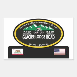 GLACIER LODGE ROAD - BIG PINE, CA - "OVAL TROPHY" RECHTECKIGER AUFKLEBER
