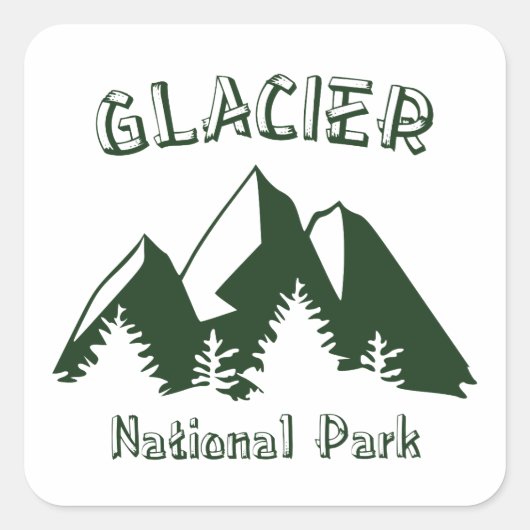 Glacier National Par Quadratischer Aufkleber (Vorderseite)