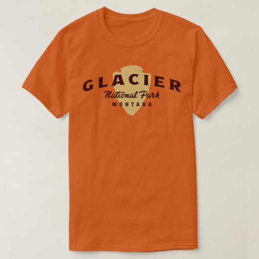 Glacier National Park Arch Text Brown T-Shirt (Design vorne)