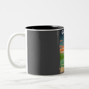 Glacier National Park at Night Vintag Minimal Ret Zweifarbige Tasse