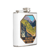 Glacier National Park Auf dem Weg zur Sun Road Flachmann (Rechts)