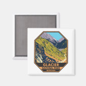 Glacier National Park Auf dem Weg zur Sun Road Magnet (Vorderseite/Rückseite)