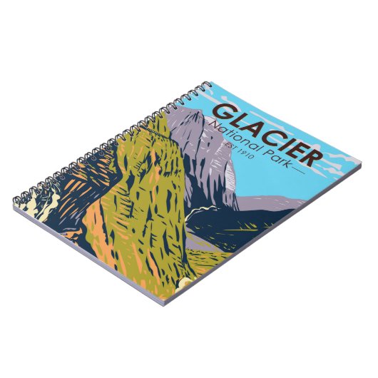 Glacier National Park Auf dem Weg zur Sun Road Notizblock (Linke Seite)