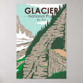 Glacier National Park Auf dem Weg zur Sun Road Ret Poster (Vorne)