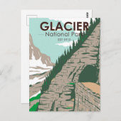 Glacier National Park Auf dem Weg zur Sun Road Ret Postkarte (Vorne/Hinten)