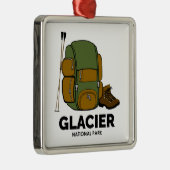 Glacier National Park Backpack Ornament Aus Metall (Rechts)