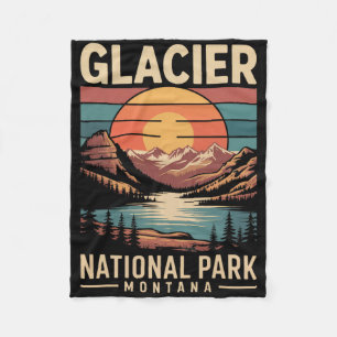 Glacier National Park Bär Vintage Montana Wandern Fleecedecke