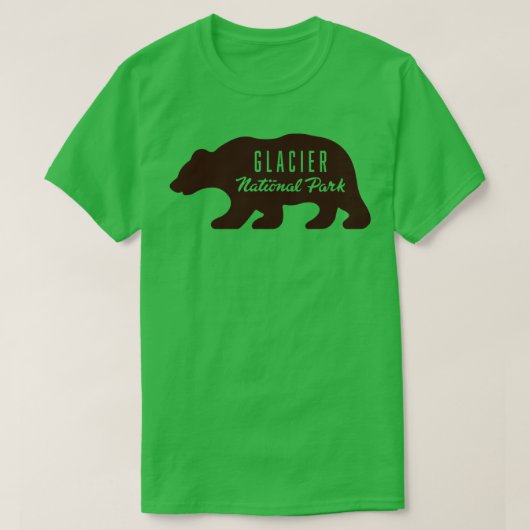 Glacier National Park Bear Brown T-Shirt (Design vorne)