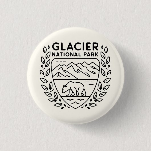 Glacier National Park Bear Emblem Button (Vorderseite)