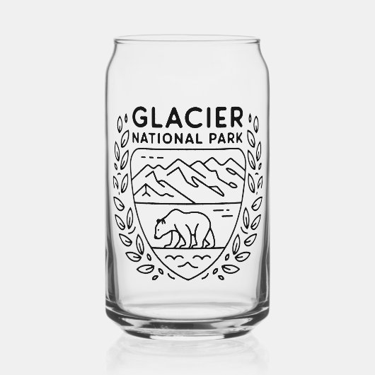 Glacier National Park Bear Emblem Dosenglas (Rückseite)