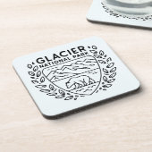 Glacier National Park Bear Emblem Getränkeuntersetzer (Linke Seite)