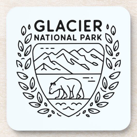 Glacier National Park Bear Emblem Getränkeuntersetzer (Vorderseite)