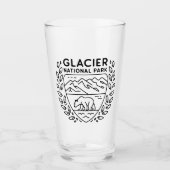 Glacier National Park Bear Emblem Glas (Vorderseite)