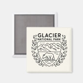 Glacier National Park Bear Emblem Magnet (Vorderseite/Rückseite)