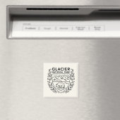 Glacier National Park Bear Emblem Magnet (In Situ (Geschirrspüler))